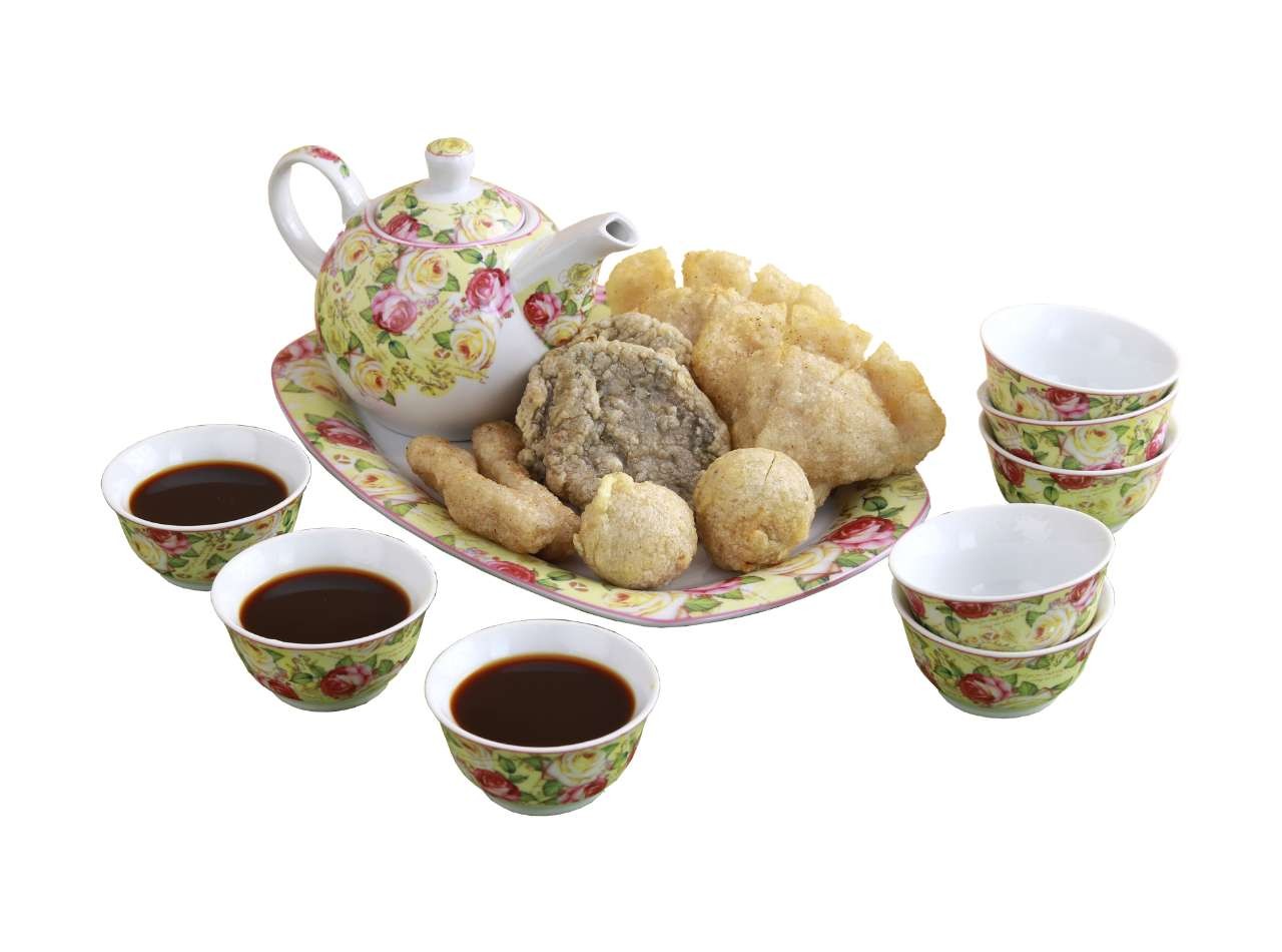 Vicenza Set Teko & Mangkuk Saji Pempek Motif Mawar BA902
